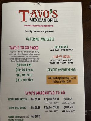 Menu photo 8 Tavos Mexican Grill Spring, TX Menu photo 8 Tavos Mexican Grill Spring, TX