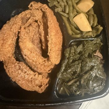 Soul Shack Express - Fried perch fish, greens, and green beans - Soul Food Near Me - Chicago, Illinois Soul Shack Express - Fried perch fish, greens, and green beans - Soul Food Near Me - Chicago, Illinois