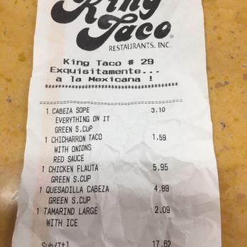 King Taco - 20 bucks for this!?? - Mexican Near Me - Glendale, California