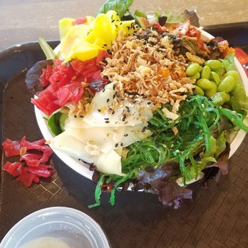 Poke Austin - Medium with a green tea mochi - Poke Near Me - Sunset Valley, Texas Poke Austin - Medium with a green tea mochi - Poke Near Me - Sunset Valley, Texas