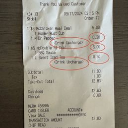 Hidden up charges and $5 meal deal that's actually $6. False advertisement. Hidden up charges and $5 meal deal that's actually $6. False advertisement.