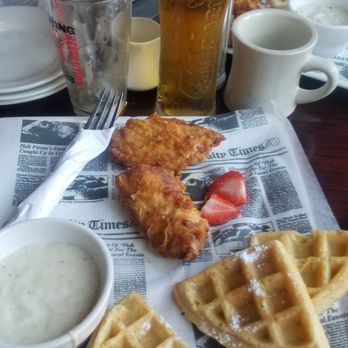A.J. Hudson's Public House - Chicken n Waffles with an Irish Car Bomb, Carlsberg, and coffee. - Sports Bars Near Me - Chicago, Illinois