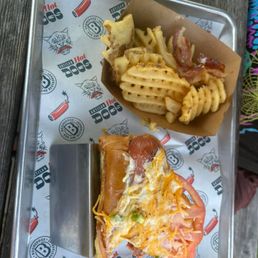 hot brown dog and fries