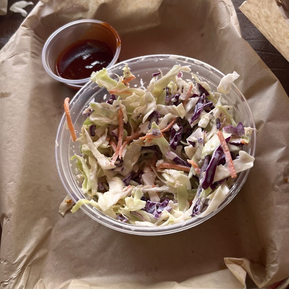 Colt Grill - Side of Cole slaw and a taste of a yummy bbq sauce. - Barbeque Near Me - Sedona, Arizona Colt Grill - Side of Cole slaw and a taste of a yummy bbq sauce. - Barbeque Near Me - Sedona, Arizona