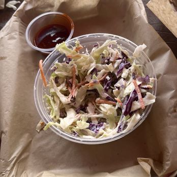 Colt Grill - Side of Cole slaw and a taste of a yummy bbq sauce. - Barbeque Near Me - Sedona, Arizona