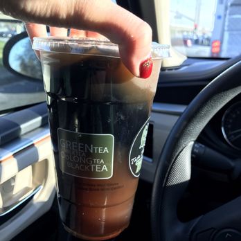 Ten Ren Tea - Look at the generous amount of grass jelly they threw in our black tea! - Coffee & Tea Near Me - Milpitas, California Ten Ren Tea - Look at the generous amount of grass jelly they threw in our black tea! - Coffee & Tea Near Me - Milpitas, California