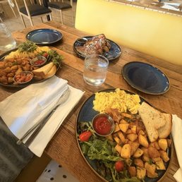 Eggs Country Omelette , Two Eggs Any Style & Warm Spice Brioche French Toast