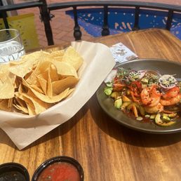Chips and Salsa + ceviche Chips and Salsa + ceviche