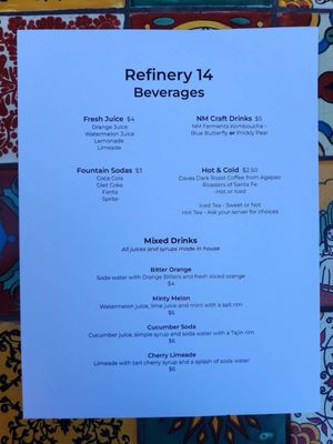 Menu photo 1 Refinery 14 Madrid, NM