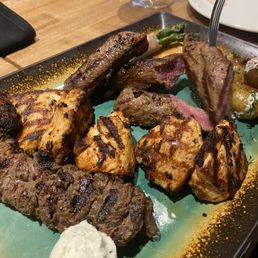 Kabob board. Great to share with 2 ppl. Recommend Kabob board. Great to share with 2 ppl. Recommend