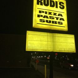 Rudi's Pizza - View of sign located next to Howard Street