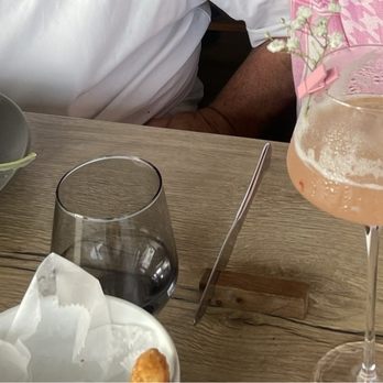 Rose Gose - Grilled Chicken and Salad with Shrimp -- plus an amazing iced tea and great no. 12 cocktail! - Wine Bars Near Me - Austin, Texas