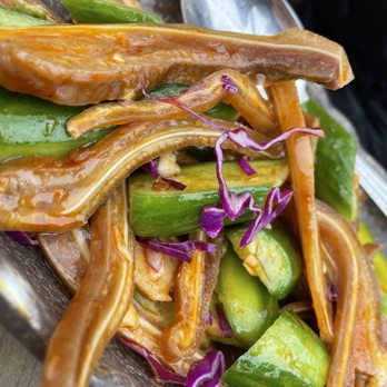 Dumpling Hours - Red Oil (chili sauce) Pig Ears w.Cucumber - Dim Sum Near Me - Walnut Creek, California Dumpling Hours - Red Oil (chili sauce) Pig Ears w.Cucumber - Dim Sum Near Me - Walnut Creek, California