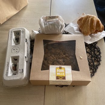 Roan Mills Grains - Eggs, egg salad sammich, croissants and a peach tart. - Bakeries Near Me - Fillmore, California Roan Mills Grains - Eggs, egg salad sammich, croissants and a peach tart. - Bakeries Near Me - Fillmore, California