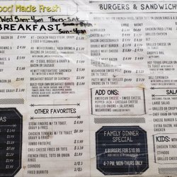 Harris Creek Grocery - Menu as of 10.22.19. Try the hamburger, it's real meat with a toasted bun.