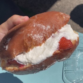 Comfortland - Strawberries & Cream Donut - Donuts Near Me - Astoria, New York Comfortland - Strawberries & Cream Donut - Donuts Near Me - Astoria, New York