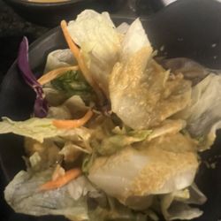 Shogun Japanese Steakhouse - Beef broth soup and ginger salad