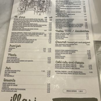 illari - Menu - Tapas Bars Near Me - Málaga, Massachusetts