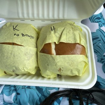 Kenji Burger - Kenji and Happa Burger packed to go - Burgers Near Me - Kapaa, Hawaii Kenji Burger - Kenji and Happa Burger packed to go - Burgers Near Me - Kapaa, Hawaii