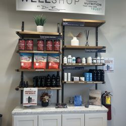 Well Shop showing some of the excellent supplements available as part of holistic healthcare practice.