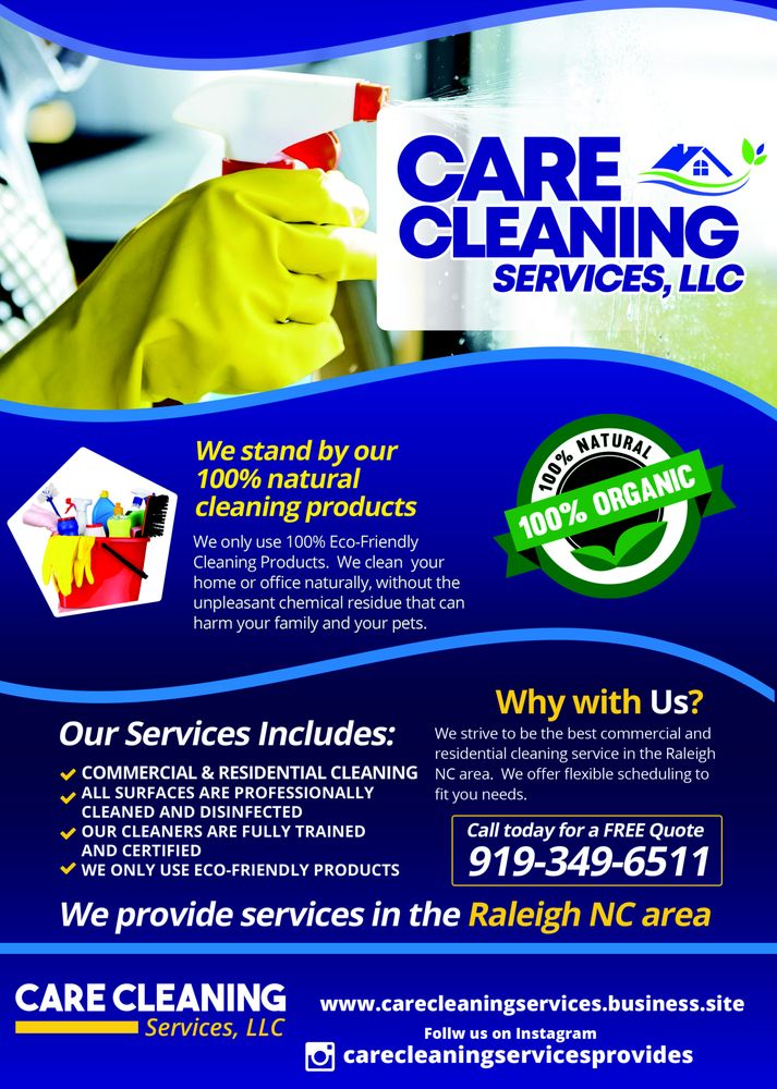 CARE CLEANING SERVICES Updated April 2024 Raleigh, North Carolina