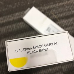 Used, Apple Watch Series 1, 42mm Space Gray AL, Black Band. $100