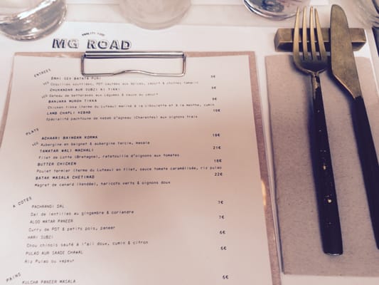 Menu photo 4 MG Road Paris, 75
