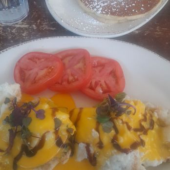 Syrup Cherry Creek - Mine. ..Egg White Benedict and a side pancake - American Near Me - Denver, Colorado Syrup Cherry Creek - Mine. ..Egg White Benedict and a side pancake - American Near Me - Denver, Colorado