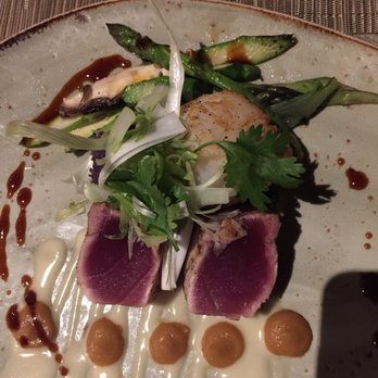 Tidepools - Seared Ahi Tuna and Scallops. This was a split portion so what you see here is just half of the goodness that normally comes. - Hawaiian Near Me - Poipu, Hawaii Tidepools - Seared Ahi Tuna and Scallops. This was a split portion so what you see here is just half of the goodness that normally comes. - Hawaiian Near Me - Poipu, Hawaii