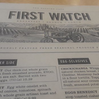 First Watch - Just reading the menu makes me happy! - Cafes Near Me - Scottsdale, Arizona First Watch - Just reading the menu makes me happy! - Cafes Near Me - Scottsdale, Arizona
