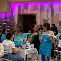 Finding Mona Lisa - Paint party interactions. Laughter and good conversation are symptoms.