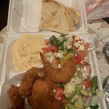 Roro's Gyro - Fried Shrimp, Greek salad,hummus $12 - American Near Me - Valley Stream, New York Roro's Gyro - Fried Shrimp, Greek salad,hummus $12 - American Near Me - Valley Stream, New York