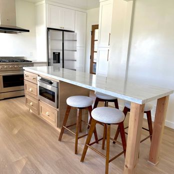 Four Seasons Builders - Custom dining+island for small kitchen space. - General Contractors Near Me - Burbank, California