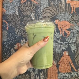 Off menu fun: Rosemary honey matcha latte with oat milk