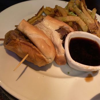 Marlow's Tavern - French Dip with the old recipe of Truffle oil French Fries. - New American Near Me - Orlando, Florida Marlow's Tavern - French Dip with the old recipe of Truffle oil French Fries. - New American Near Me - Orlando, Florida