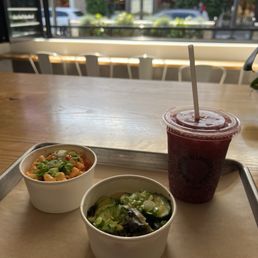 Mac and Kimcheese, cucumber pike, and seasonal Rachel's ginger beer