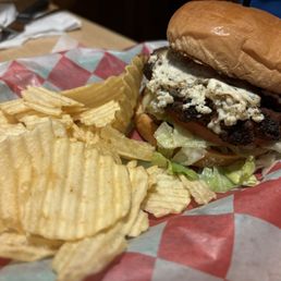 Bleu Bayou and chips. Bleu Bayou and chips.
