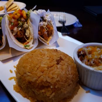 Yard House - Blackened shrimp, chicken and something else. Sorry cant recall.  This small cup had beans. Good eats - New American Near Me - Lombard, Illinois