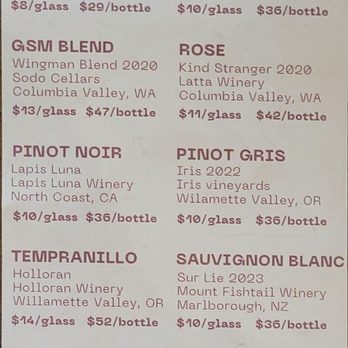 Nicole's Bar - Wine List - Chicken Wings Near Me - Olympia, Washington