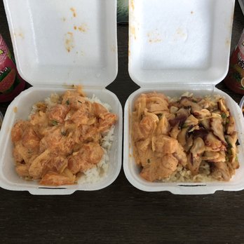 Ono Seafood - From left to right: miso ahi, spicy salmon bowl, spicy salmon / shoyu tako bowl, and shoyu ahi. - Seafood Near Me - Honolulu, Hawaii