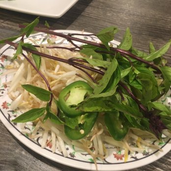 Pho 45 - Bean sprouts and greens for pho - Vietnamese Near Me - La Mirada, California
