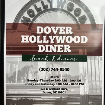 Dover Hollywood Diner - Lunch and Dinner menu - Diners Near Me - Dover, Delaware