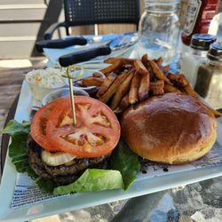 Ragged Rocks Gastropub - Moose burger (deconstructed at our request)