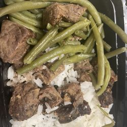 MealFit - Steak tips, green beans, and rice