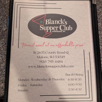 Blanck's Supper Club - Decor - Seafood Near Me - Malone, Wisconsin