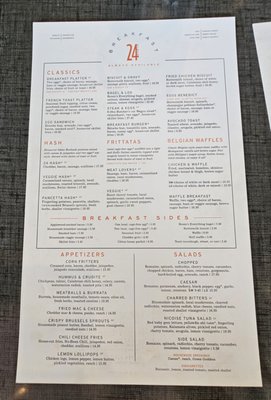 Menu photo 6 24 Diner Austin, TX