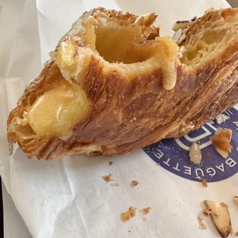Paris Baguette - Almond croissant - uncooked filling with raw eggs - Bakeries Near Me - Beaverton, Oregon Paris Baguette - Almond croissant - uncooked filling with raw eggs - Bakeries Near Me - Beaverton, Oregon