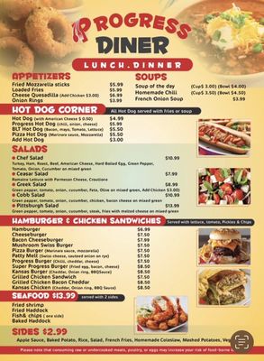 Menu photo 4 Progress Diner  Harrisburg, PA