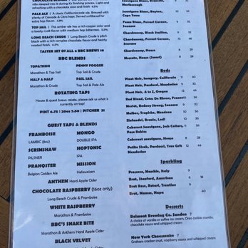 Belmont Brewing - Menu - Breweries Near Me - Long Beach, California