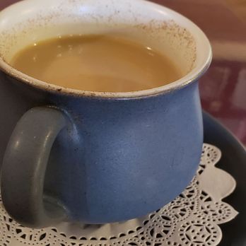 Kebab Cafe - Turkish coffee with cream, sugar, and cardamom. The cardamom adds a delightful, citrus-like flavor. - Mediterranean Near Me - Arcata, California